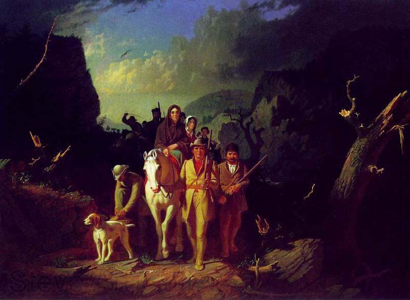 George Caleb Bingham Daniel Boone Escorting Settlers through the Cumberland Gap Norge oil painting art